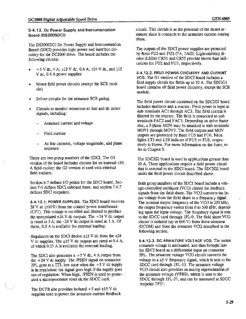 First Page Image of DS200SDCIGIAHB GEH-6005 DC2000 Adjustable Speed Drive SDCI Instruction Guide.pdf